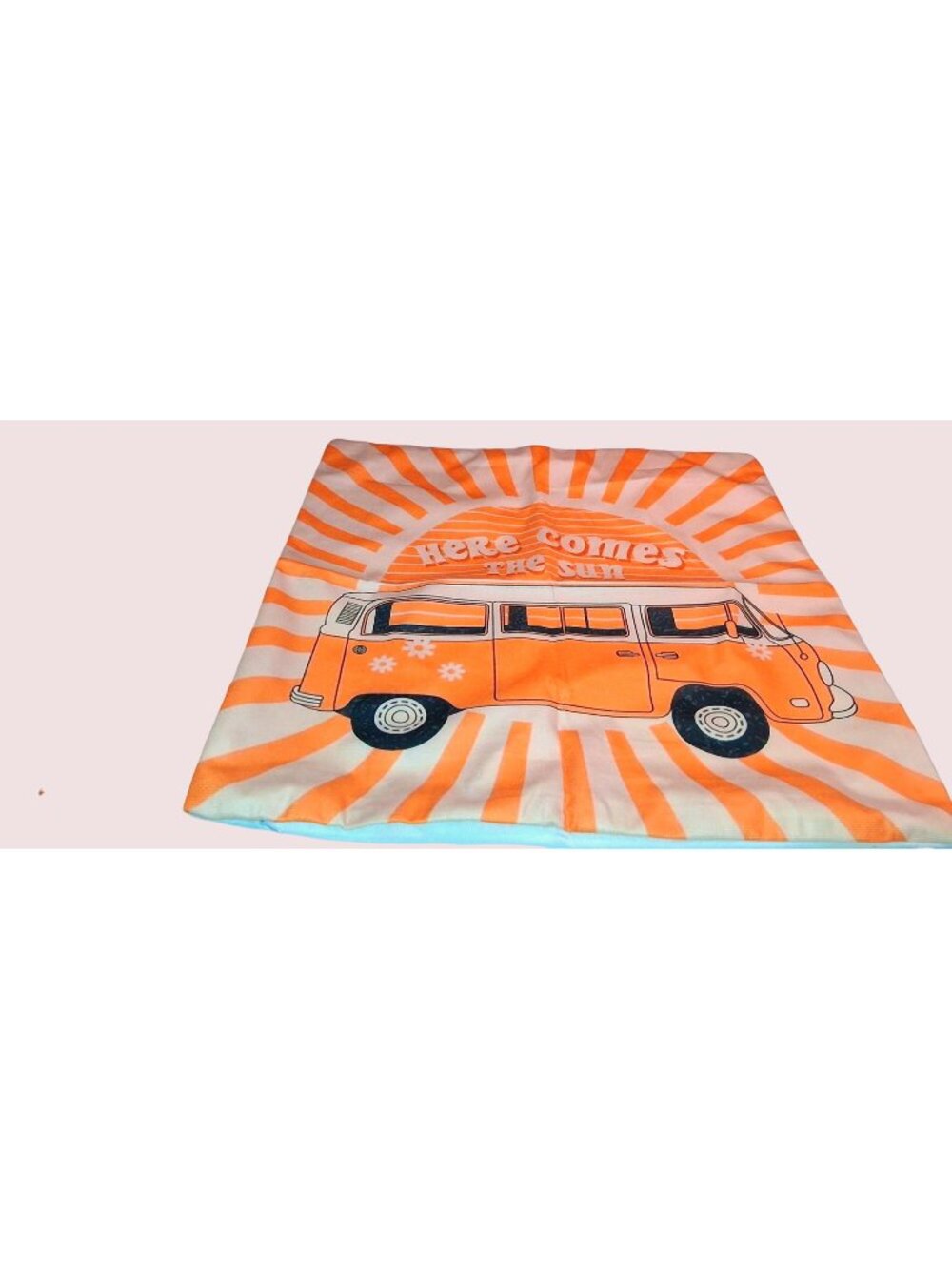Here Comes The Sun Pillow Covers Set Of 2 17.5"x17.5" Orange & Yellow Full Zippe